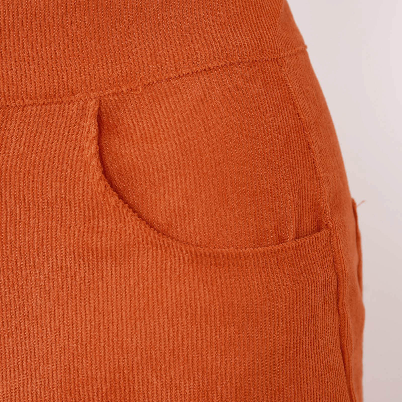 thumbnail image 5 of Pantalones acampanados de pana para mujer - Cintura elástica, corte holgado informal, para todas las ocasiones, 5 of 7